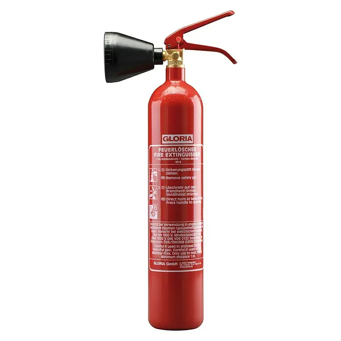 Gloria Feuerlöscher KS 2 ST - 2 kg, Löschmittel: Kohlendioxid - Vorderansicht