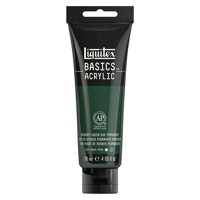 Liquitex Basics Akrilna boja - Boja: Ribarski zelene boje, 118 ml, Tuba - Pogled sprijeda