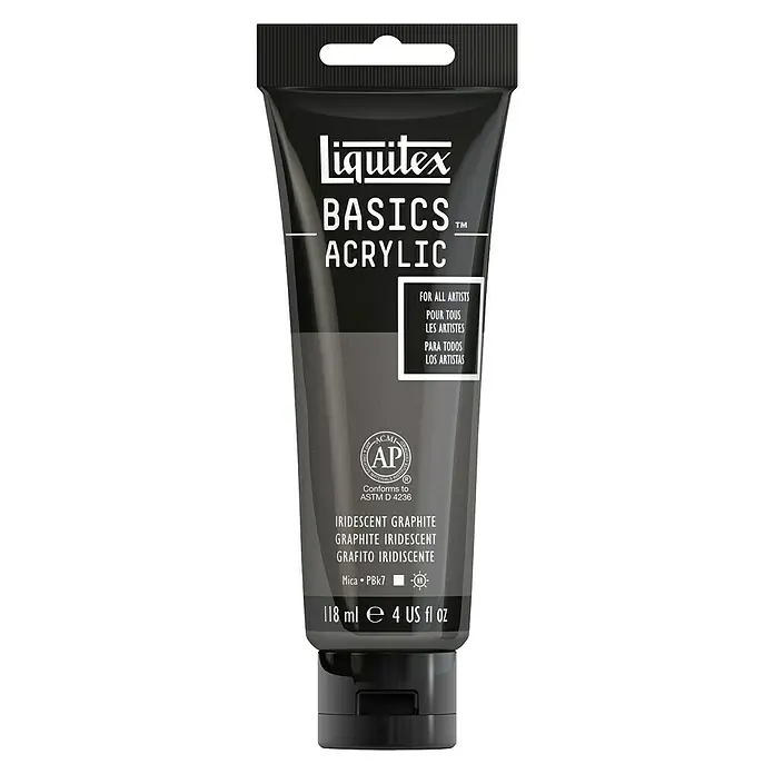 Liquitex Basics Akrilna boja - Boja: Iridescentna grafit, 118 ml, Tuba - Pogled sprijeda