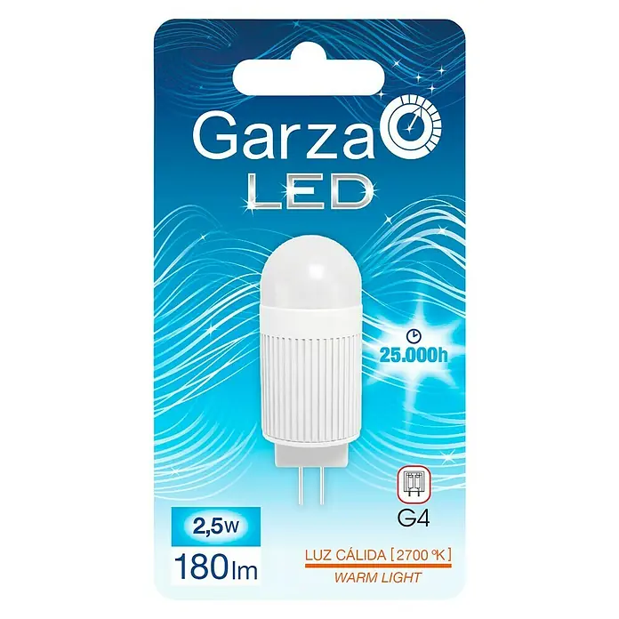 Garza Bombilla LED - 2,5 W, G4, Color de luz: Blanco cálido, No regulable, Capsular