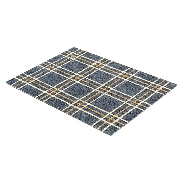 Astra Miabella Sauberlaufmatte Karos - Blau/Braun/Beige, 50 x 70 cm, 100 % Polyamid - Rechte Seitenansicht