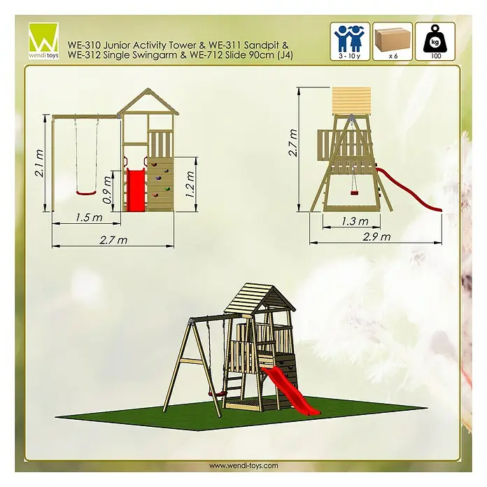 Wendi Toys Kinderspielturm Panda - 290 x 270 cm