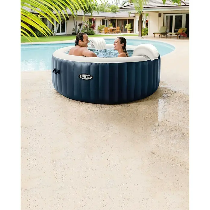 Intex Pure Spa Außen-Whirlpool 77 Bubble Massage - Ø x H: 196 x 71 cm, 795 l, Geeignet für: 4 Erwachsene, Navy