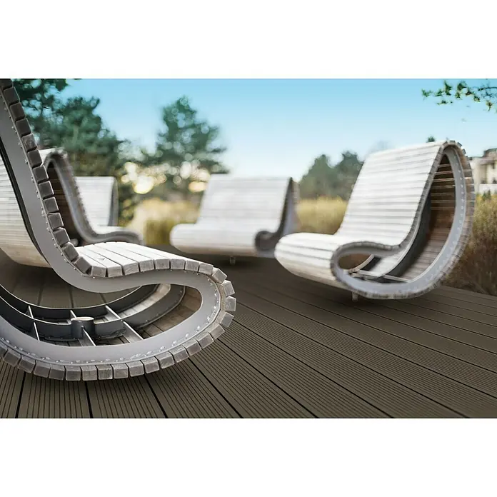 WPC-Terrassendiele mit Klicksystem - Schiefergrau, 111,3 x 14 x 2,3 cm, 4er Pack