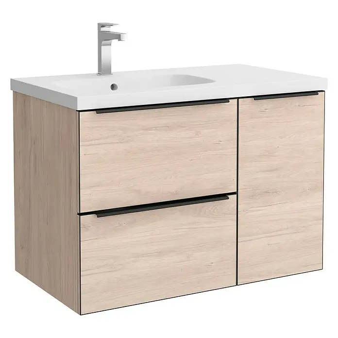 Mueble de lavabo Gante - 45 x 80 x 54 cm, Roble, Mate