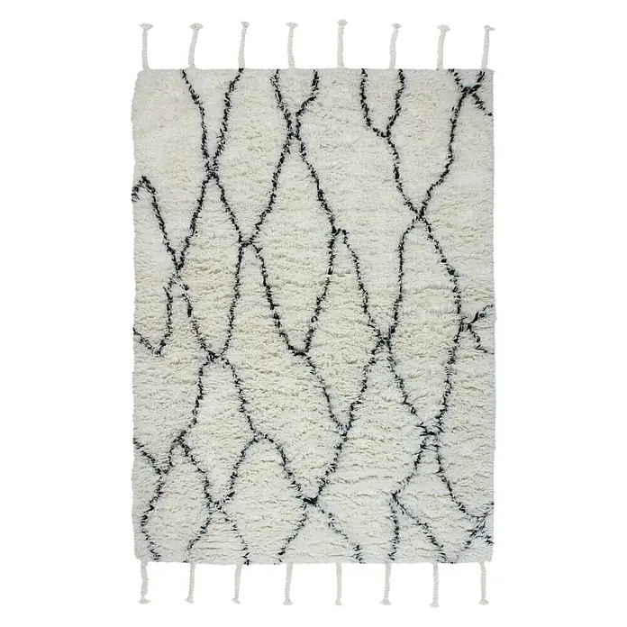 Kayoom Langflorteppich Casablanca 120 - Natur/Elfenbein, 230 x 160 cm - Ansicht von oben