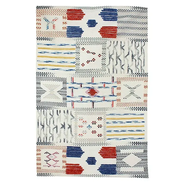 Kayoom Wollteppich Empire - Elfenbein, Multi, 170 x 120 cm, 80 % Neuseelandwolle, 20 % Baumwolle - Ansicht von oben