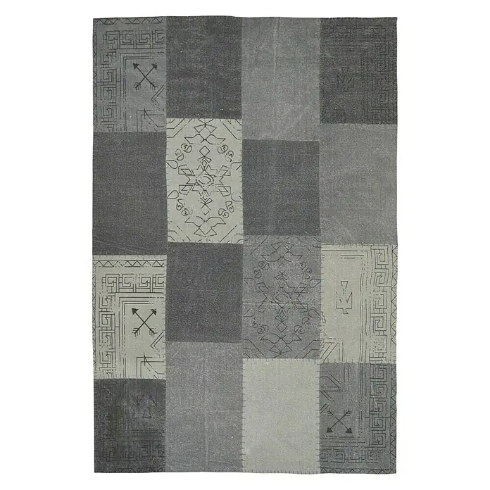 Kayoom Flachgewebeteppich Lyrical 210 - Grau, 170 x 120 cm, 100 % Baumwolle - Ansicht von oben