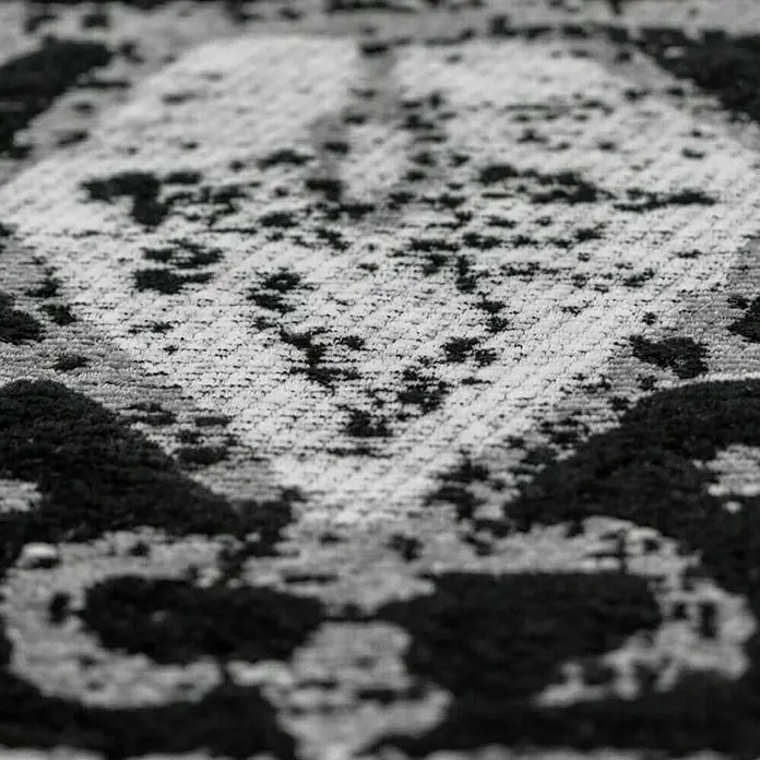 Kayoom Flachgewebeteppich River 150 - Schwarz/Grau, 230 x 155 cm, 70 % Baumwolle, 30 % Polyester - Detailaufnahme