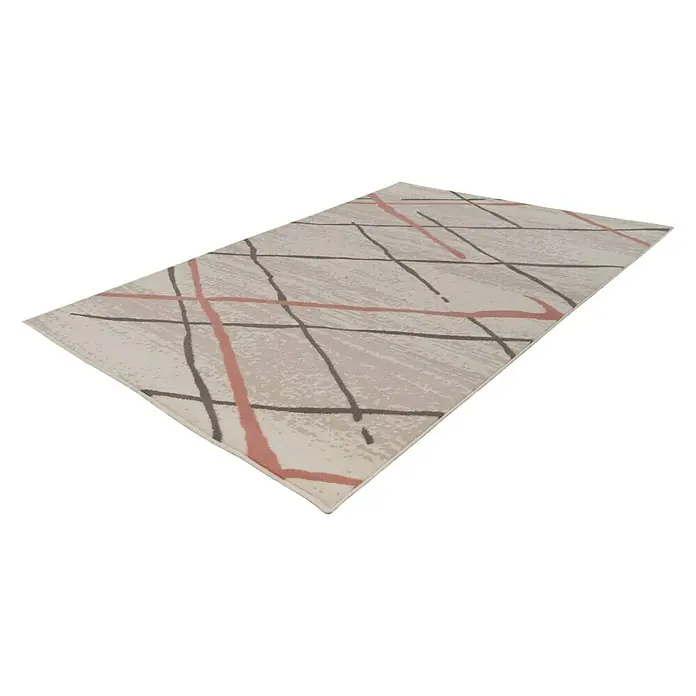 Kayoom Kurzflorteppich Vancouver 110 - Beige/Braun, 150 x 80 cm, 100 % Polypropylen - Linke Seitenansicht