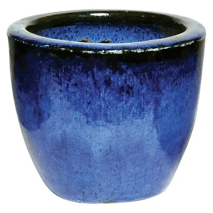 Mega Collections Pflanztopf Havanna - Außenmaß (Ø x H): 31 x 25 cm, Keramik, Blau - Vorderansicht