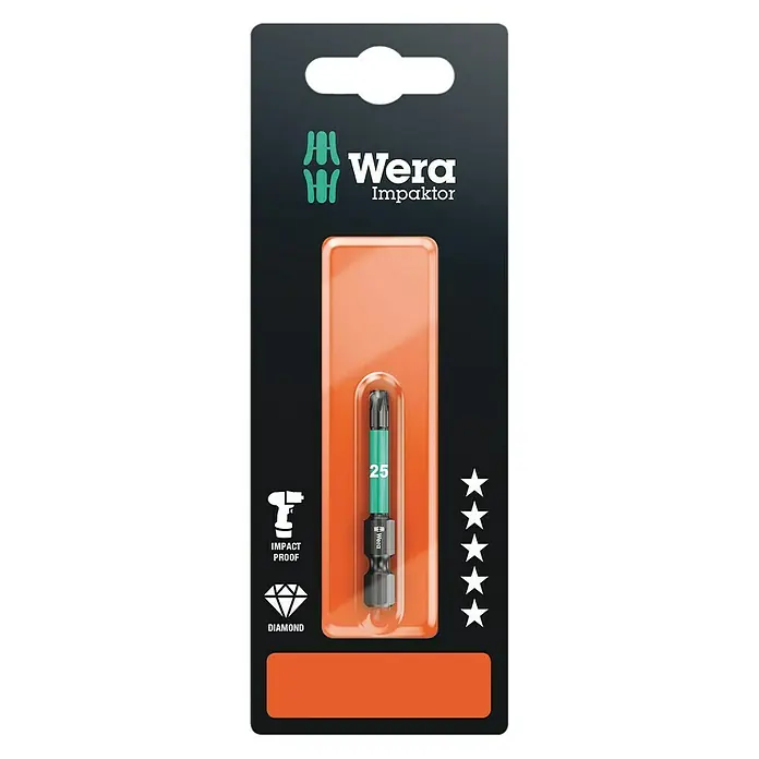 Wera Premium Plus Bit nastavak 867/4 Impaktor - TX 25, 50 mm - Pogled sprijeda