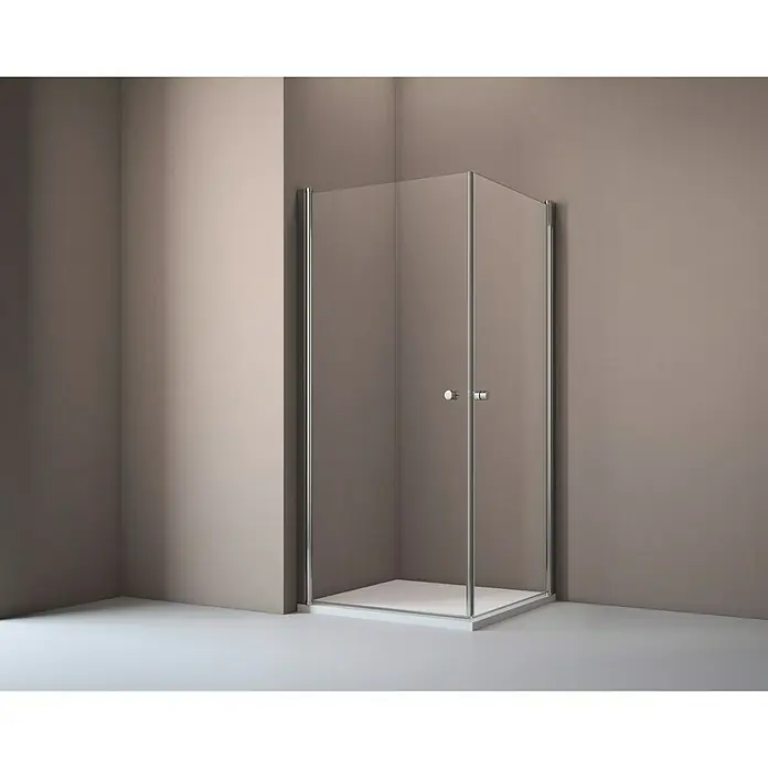 Corniche Eckdusche Light - 80 x 80 x 190 cm, Stärke: 5 mm, Silber