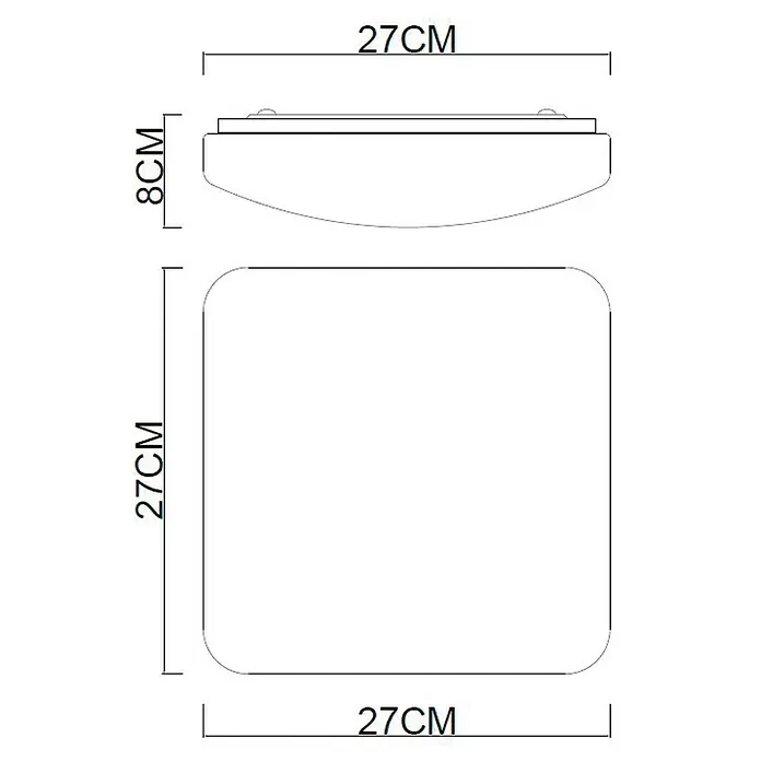 Lavida Deckenleuchte ATREJU I - 12 W, L x B x H: 27 x 27 x 8 cm