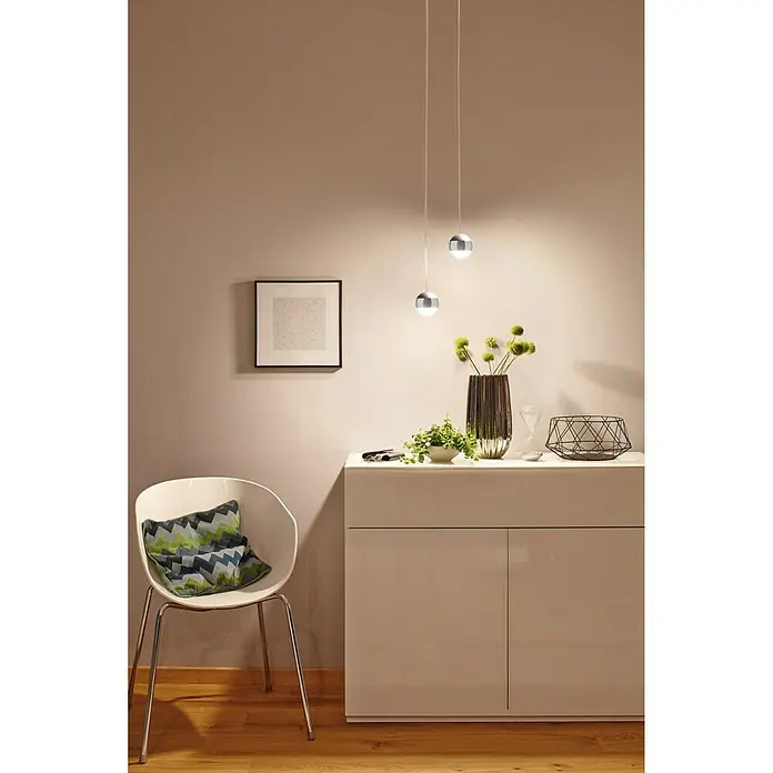 Paulmann URail Lámpara colgante LED Capsule II - 6 W, Cromo, Cromado mate, Altura: 130 cm - Foto ambiente