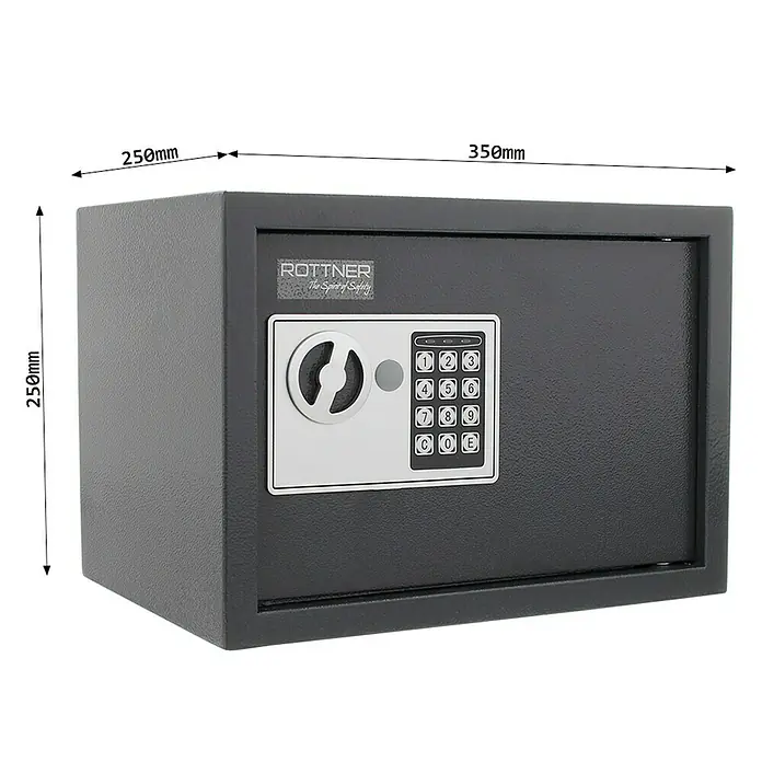 Rottner Möbeltresor Homestar - Elektronisches Zahlenschloss, L x B x H: 25 x 35 x 25 cm, Anthrazit