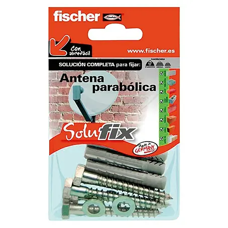 Fischer Solufix Surtido de tacos y tornillos para antenas parabólicas