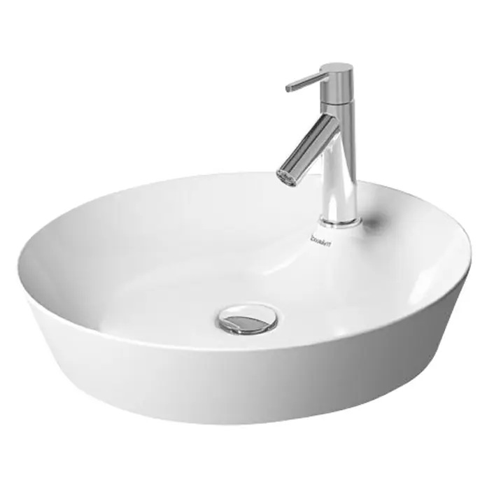 Duravit Cape Cod Waschschale - Durchmesser: 48 cm, Mit schmutzabweisender Glasur, Hahnloch: Mitte, Mit Überlauf, Weiß - Vorderansicht