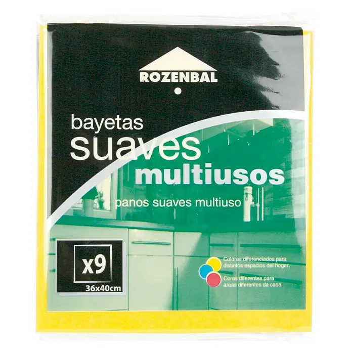 Rozenbal Bayetas suaves multiusos - 9 uds., Multicolor, L x An: 36 x 40 cm