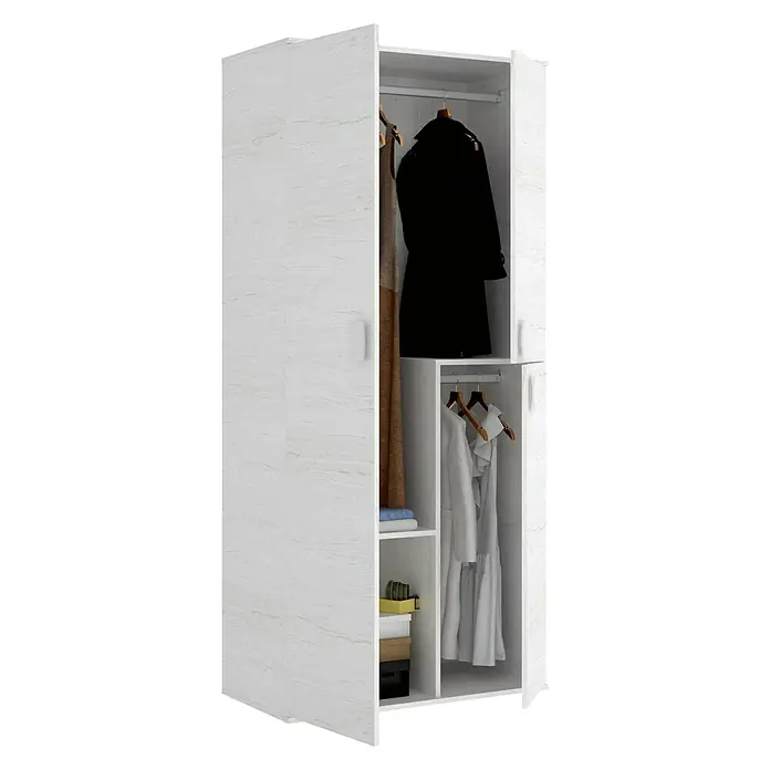 Armario para ropa Clein - L x An x Al: 53 x 90 x 202 cm, Blanco ártico