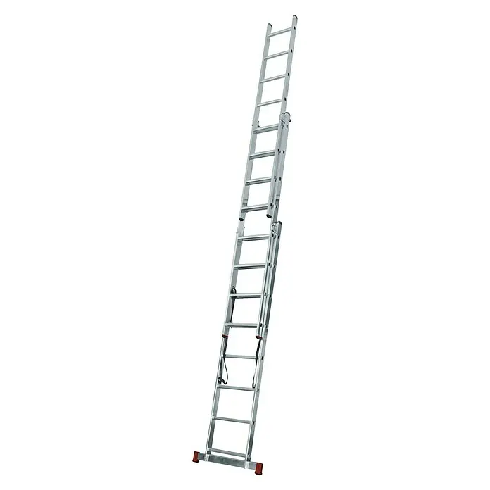 Krause Sprossen-Mehrzweckleiter - Arbeitshöhe: 5,4 m, Anzahl Tritte: 3 x 8 Sprossen, Aluminium - Linke Seitenansicht