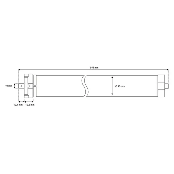 Schellenberg Funk-Rohrmotor Premium 10 Maxi - Max. Rollladenfläche: 4,2 m² bei Kunststoffrollläden, Einbaulänge: 555 mm, Zugkraft: 20 kg