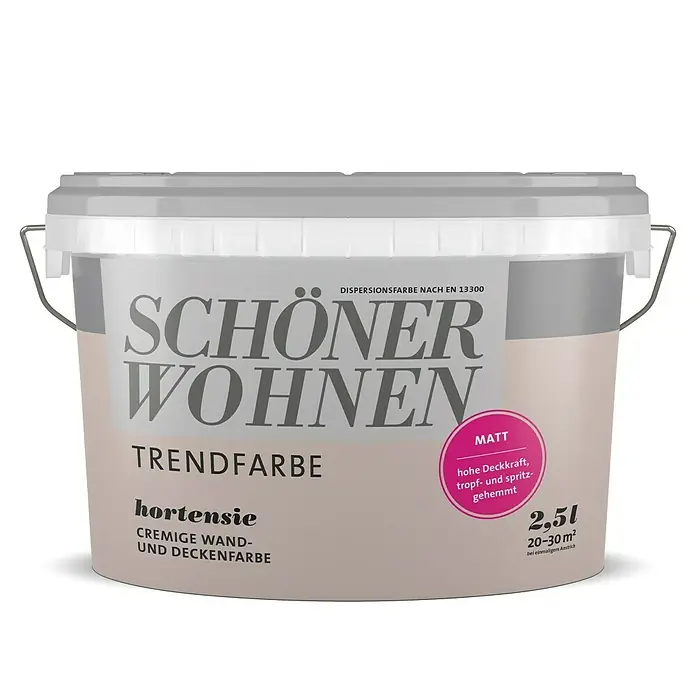 SCHÖNER WOHNEN-Farbe Wandfarbe Trendfarbe - Hortensie, 2,5 l, Matt, Konservierungsmittelfrei