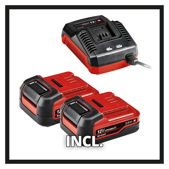 Einhell Akku-Schlagbohrschrauber TE-CD 12/1 Li-i - 12 V, 2 Akkus, 2 Ah, Leerlaufdrehzahl: 0 U/min - 1.400 U/min