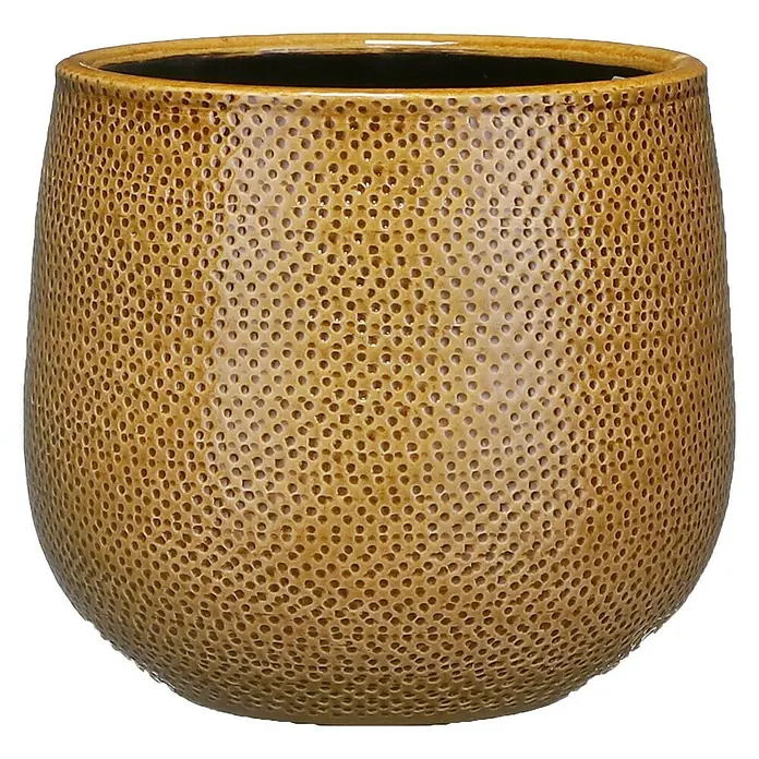 Cubremaceta redondo Gabriel - Dimensiones externas (Ø x Al): 21 x 19 cm, Marrón