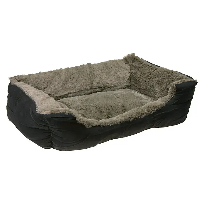 Beeztees Kattenbed Baboo - 37 x 48 x 18 cm, Pluche, Zwart/taupe