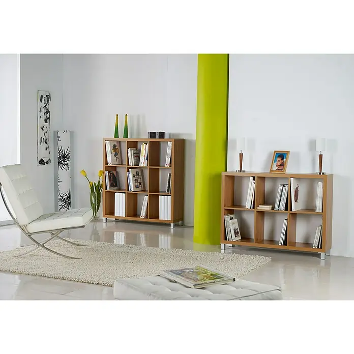 Estantería de madera Kubox 16 huecos - An x Al: 146 x 153 cm, MDF, Arce