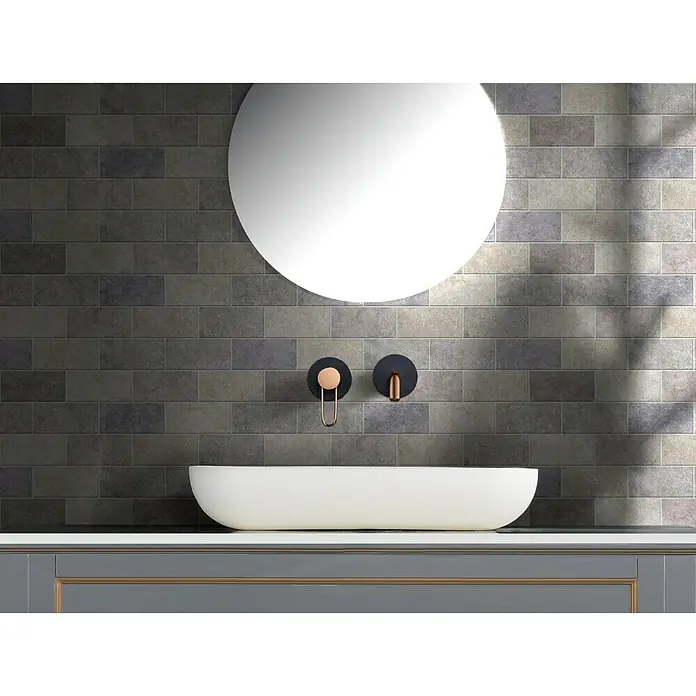 Imex Milos Grifo de lavabo empotrado - Negro/Oro rosa