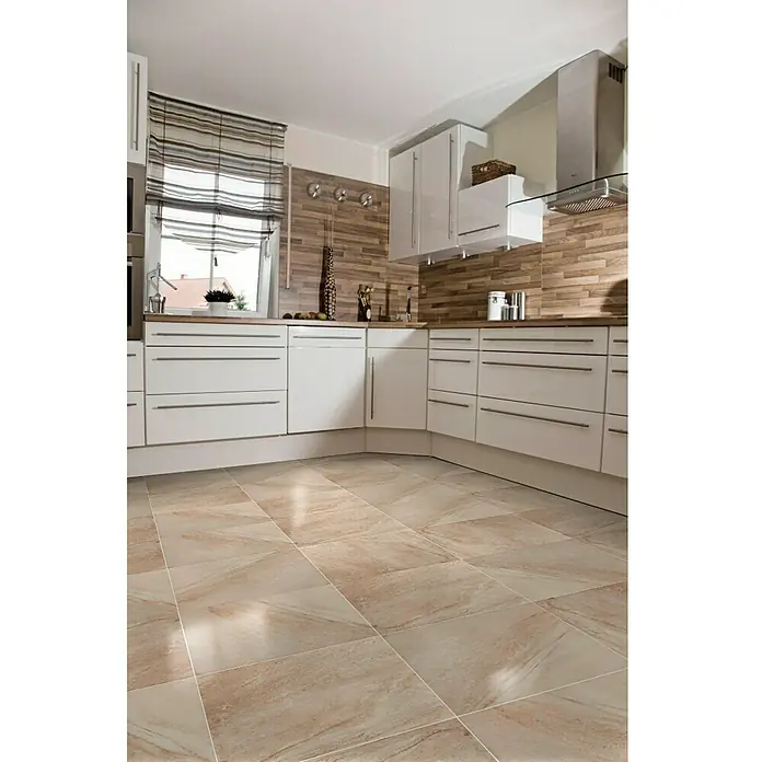 Feinsteinzeugfliese Jasper Lux - 60 x 60 cm, Beige, Glänzend