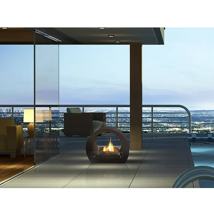 Purline Chimenea de bioetanol Saturn B - 64 x 23 x 52 cm, Negro - Foto ambiente