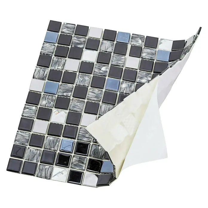 Samoljepljiva mozaik pločica SAM 4CM26 - 30 x 30 cm, Staklo, Mješovito crno