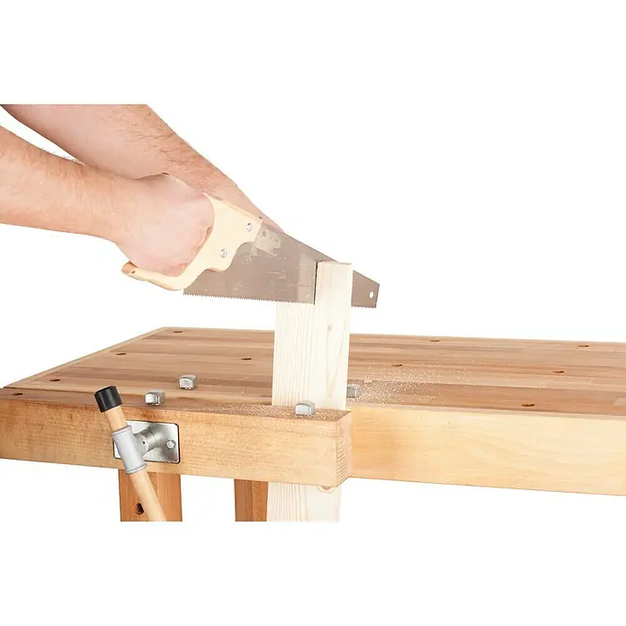 Banco de trabajo - L x An x Al: 1.400 x 500 x 830 mm, Madera maciza de haya - Vista frontal