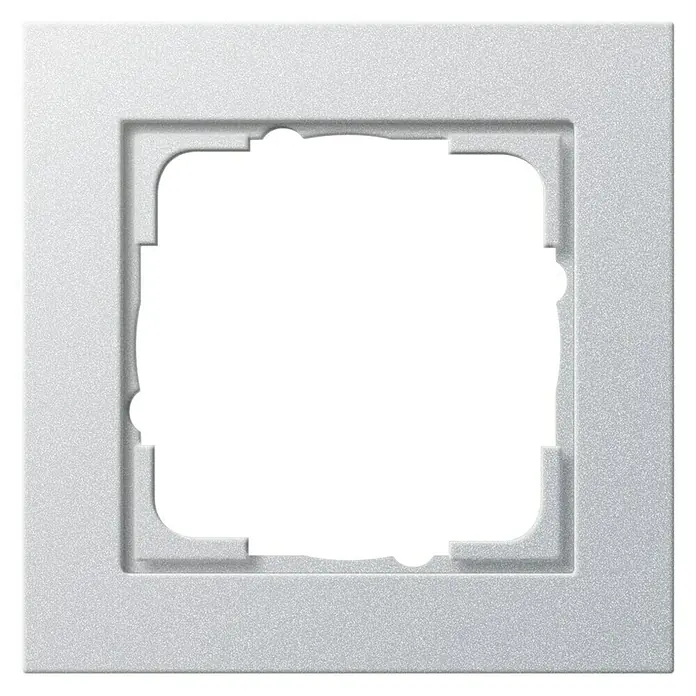 Gira E2 Abdeckrahmen - Aluminium, 1-fach, Kunststoff, Unterputz - Vorderansicht