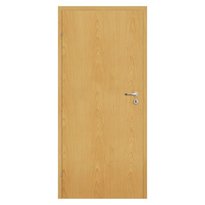 Zimmertür - 860 x 1.985 mm, DIN Anschlag: Links, Buche, Mittellage: Wabe - Vorderansicht