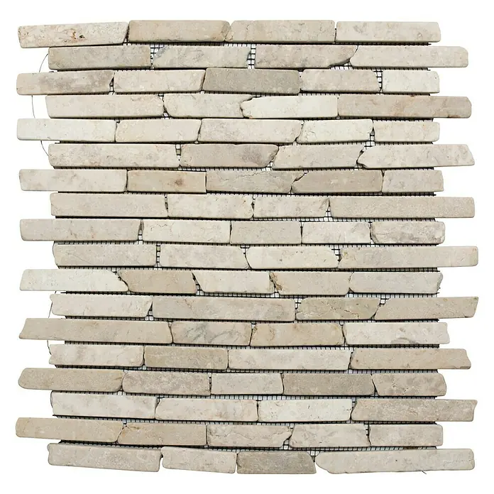 Mozaik pločica Brick - 30,5 x 30,5 cm, Bež boje, Mat - Pogled odozgo