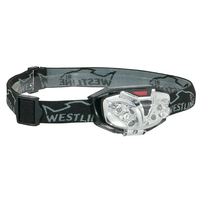 Westline LED-Kopflampe Duo - Extrem helle LED´s, 4 x weiß, 2 x rot umschaltbar - Vorderansicht