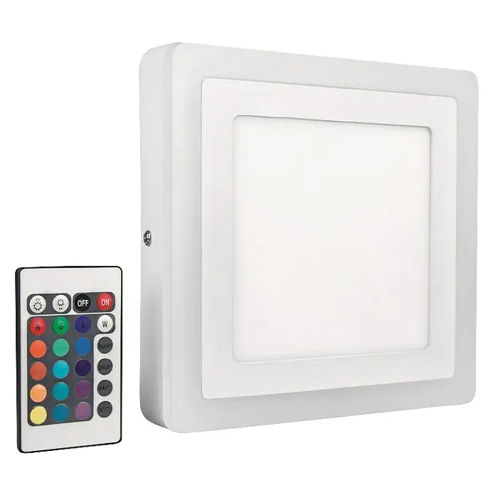 Ledvance LED-Wand- & Deckenleuchte Color & White - 30 W, L x B x H: 30 x 30 x 4,5 cm, Weiß, RGB