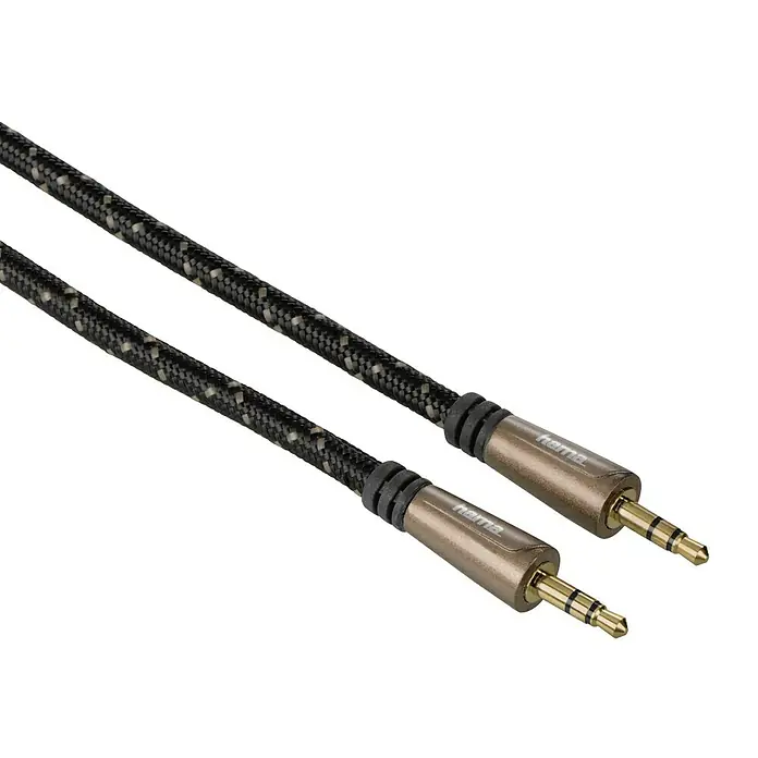 Hama Audio-Kabel - 1,5 m, Bronze Coffee, 2 x Klinkenstecker 3,5 mm, Vergoldete Kontakte - Vorderansicht
