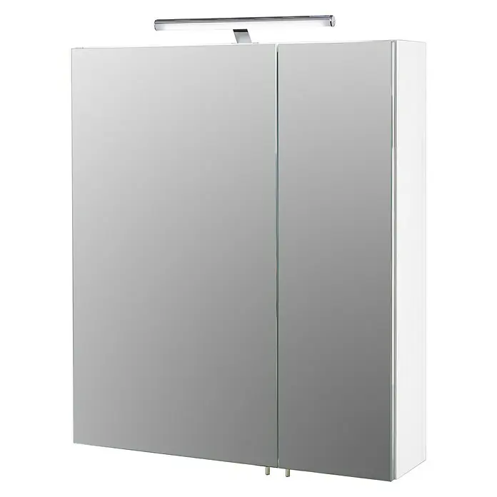Schildmeyer Ravenna LED-Spiegelschrank - B x H: 60 x 75 cm, Mit Beleuchtung, Spanplatte, Weiß - Rechte Seitenansicht