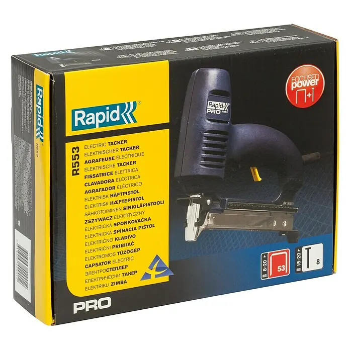 Rapid Kombi-Elektrotacker R553 PRO - Klammertiefe: 8 - 20 mm, Elektrisch, Schachtel