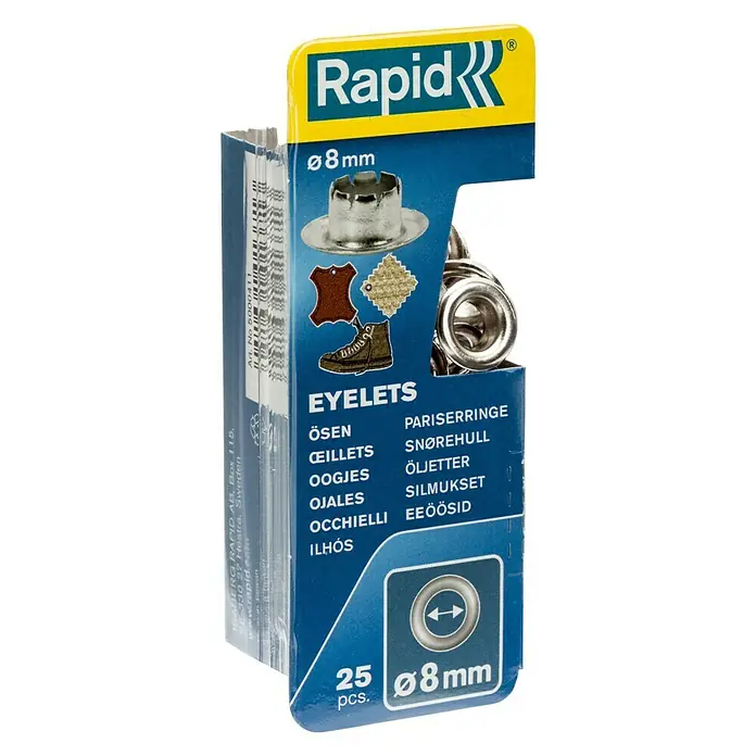 Rapid Ösen - Durchmesser: 8 mm, 25 Stk. - Linke Seitenansicht