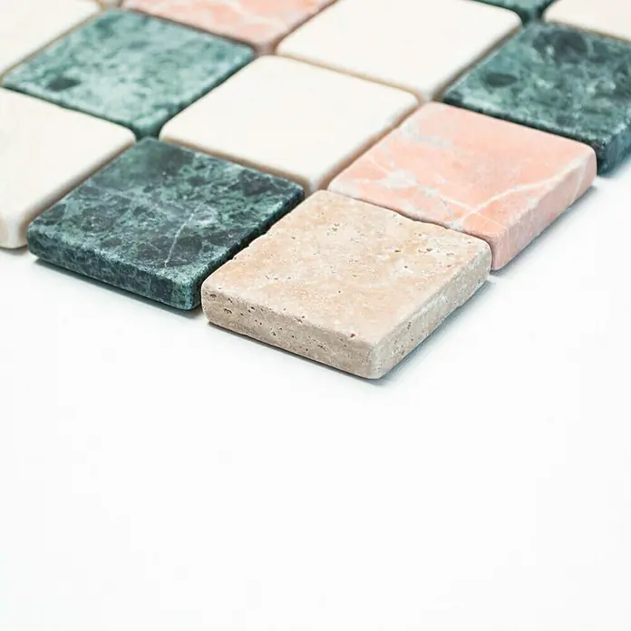 Mosaikfliese Quadrat Mix MOS 32/RND - 30,5 x 30,5 cm, Beige, Matt - Vorderansicht