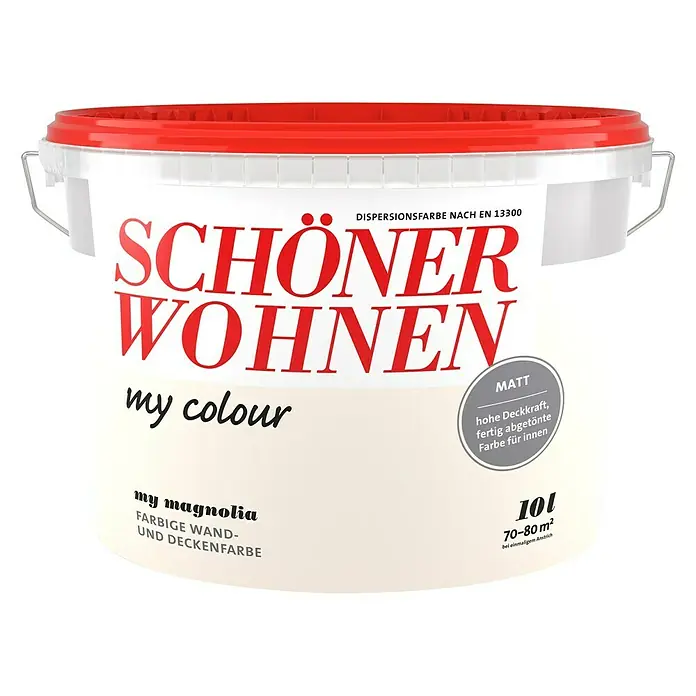 SCHÖNER WOHNEN-Farbe my colour Wandfarbe my colour - Magnolia, Matt, 10 l - Vorderansicht