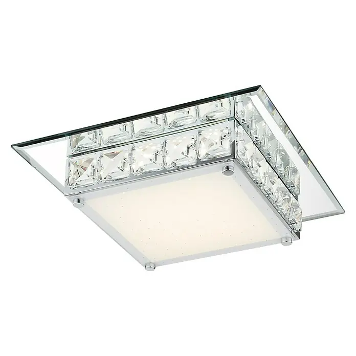 Globo LED-Deckenleuchte Margo - 12 W, L x B x H: 25 x 25 x 8 cm, Chrom, Neutralweiß - Ansicht von unten