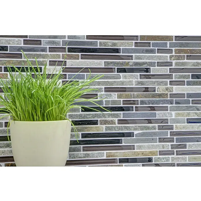 Mosaikfliese Crystal Mix XCM MV788 - 29,8 x 33,8 cm, Braun, Glänzend - Detailaufnahme