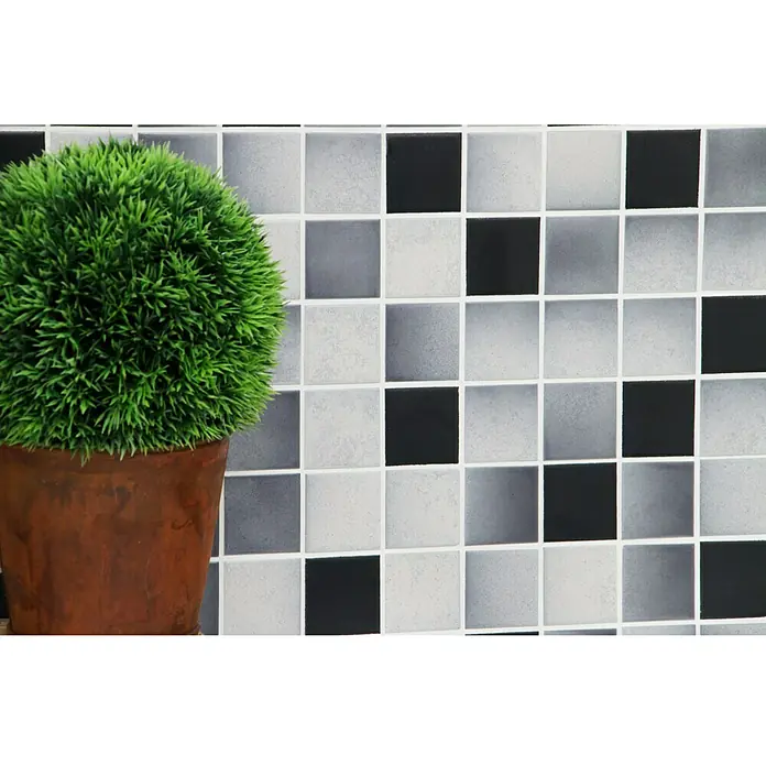 Mosaikfliese Quadrat Mix CD 212 - 30,6 x 30,6 cm, Weiß/Grau, Matt - Detailaufnahme